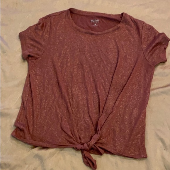 Rose gold tie front top - Picture 2 of 5